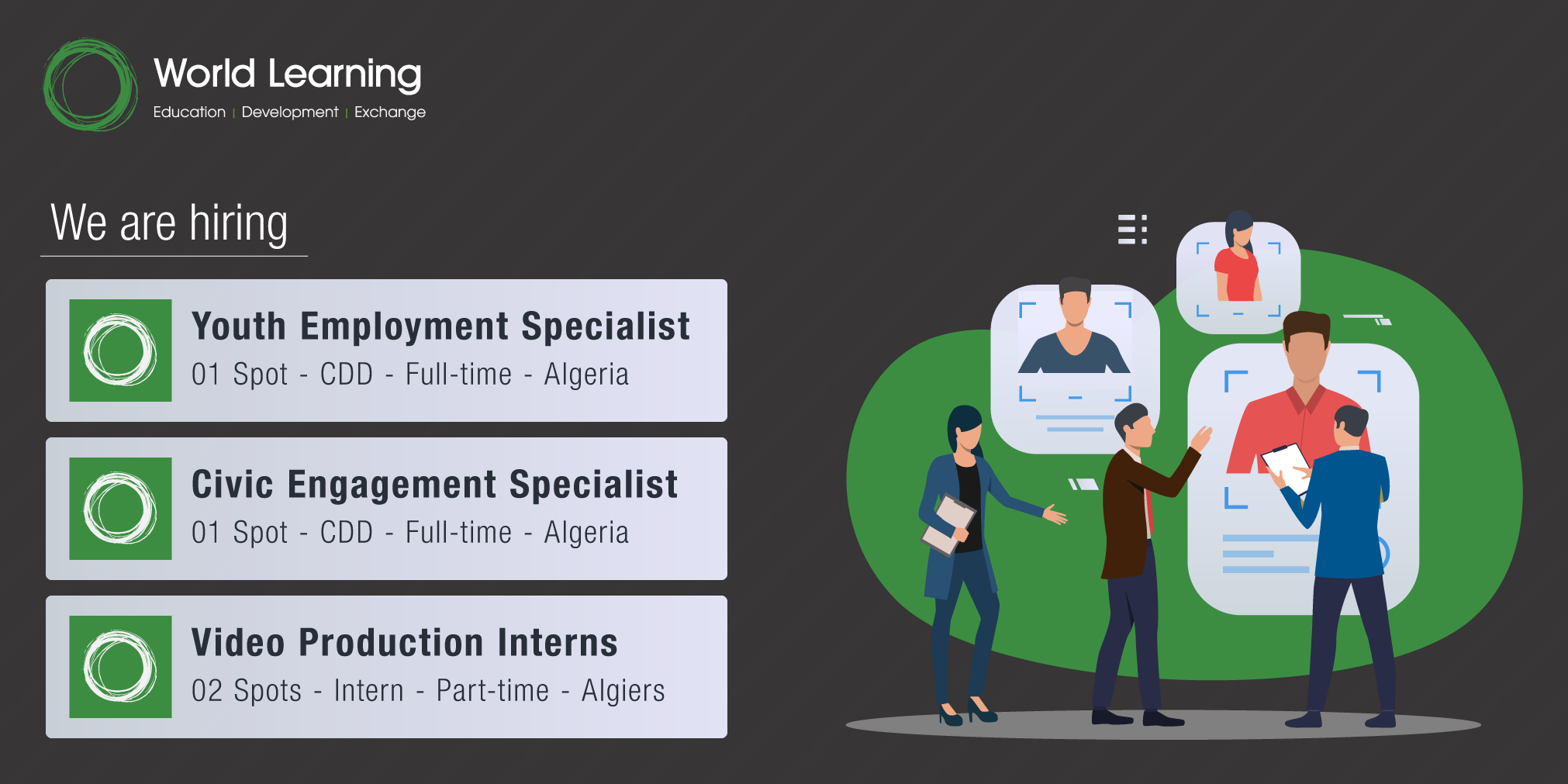 WorldLearning Algeria recrute : Youth Employment Specialist